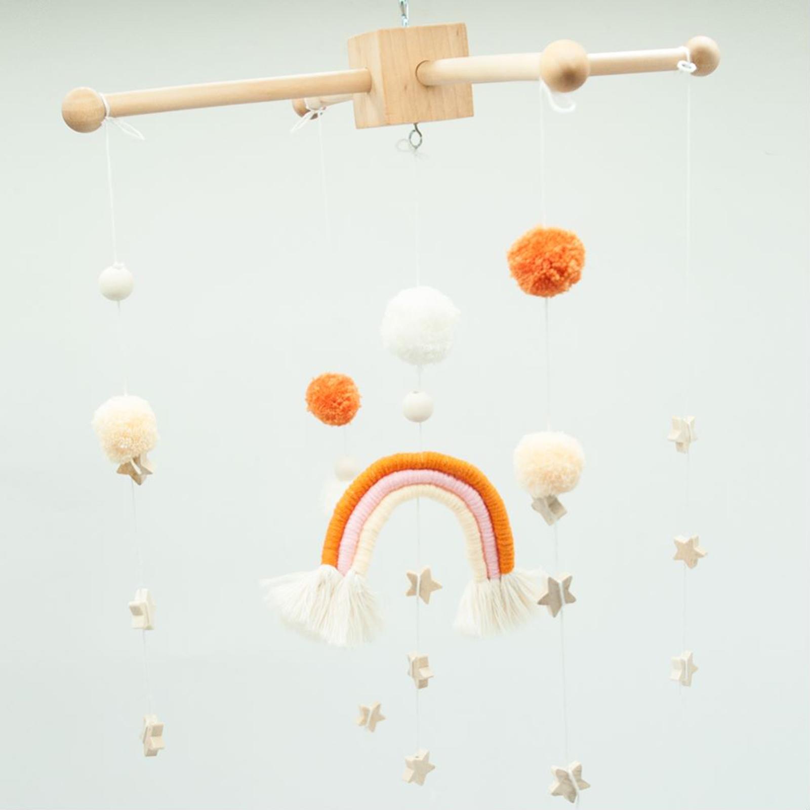 Baby Nursery Frames - ベビーベッド用ハンガー、木製フレーム、風鈴用ブラケット、おもちゃやオルゴール、ベル、ぬいぐるみなどを吊り下げるためのDIYキット、子供部屋の装飾用