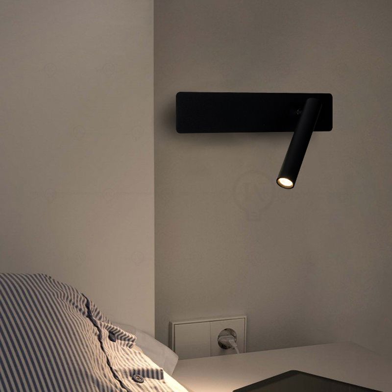Baby Nursery Wall Lights - ホワイトノルディックLEDベッドサイド読書用ウォールランプ、角度調整可能、スイッチ付き、寝室、書斎、子供部屋用室内ウォールライト