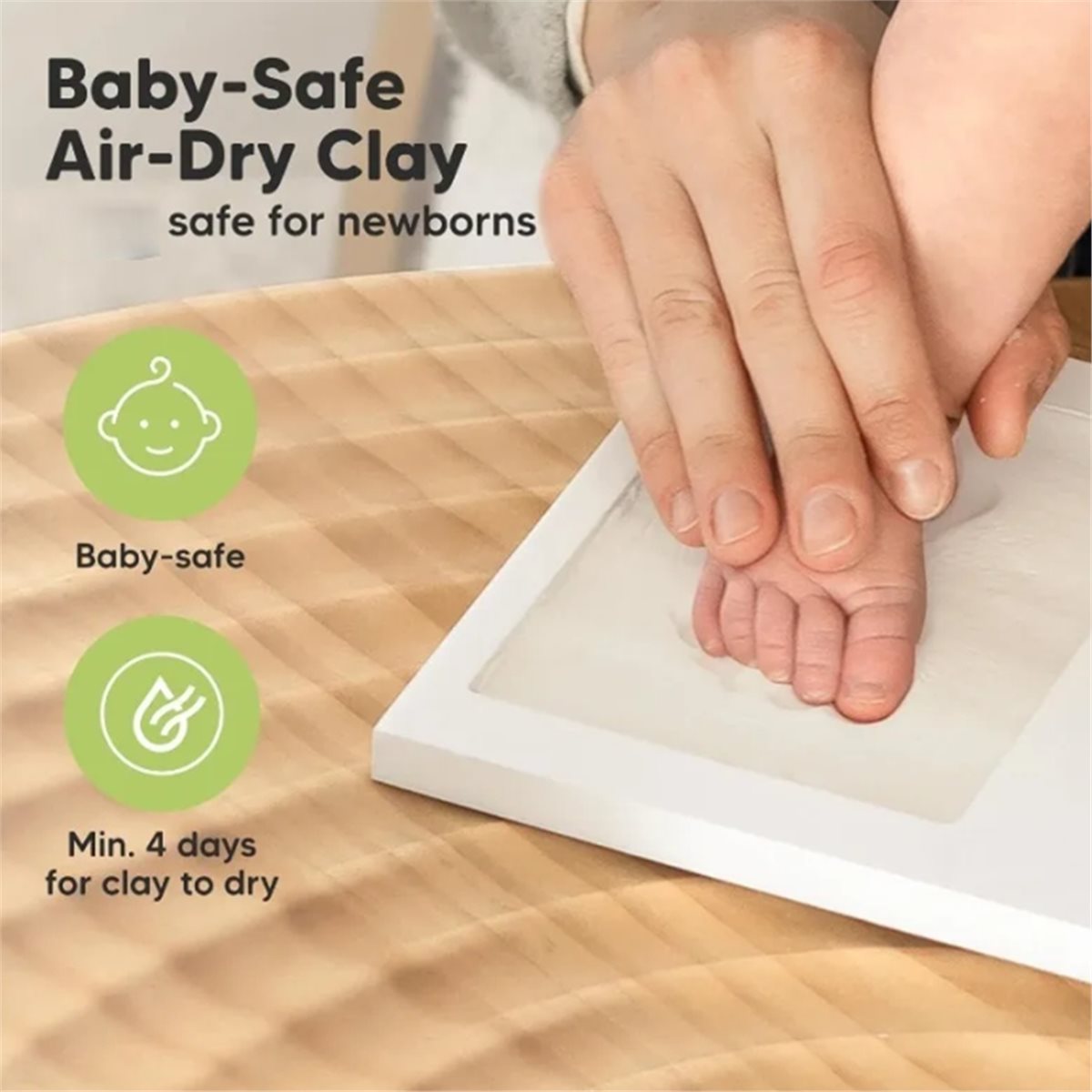 Baby Nursery Frames - Y69A 赤ちゃんの手形・足形記念品キット - 保育園の装飾用粘土フレーム、新米ママへの理想的なギフト、ベビーシャワーの登録必須アイテム