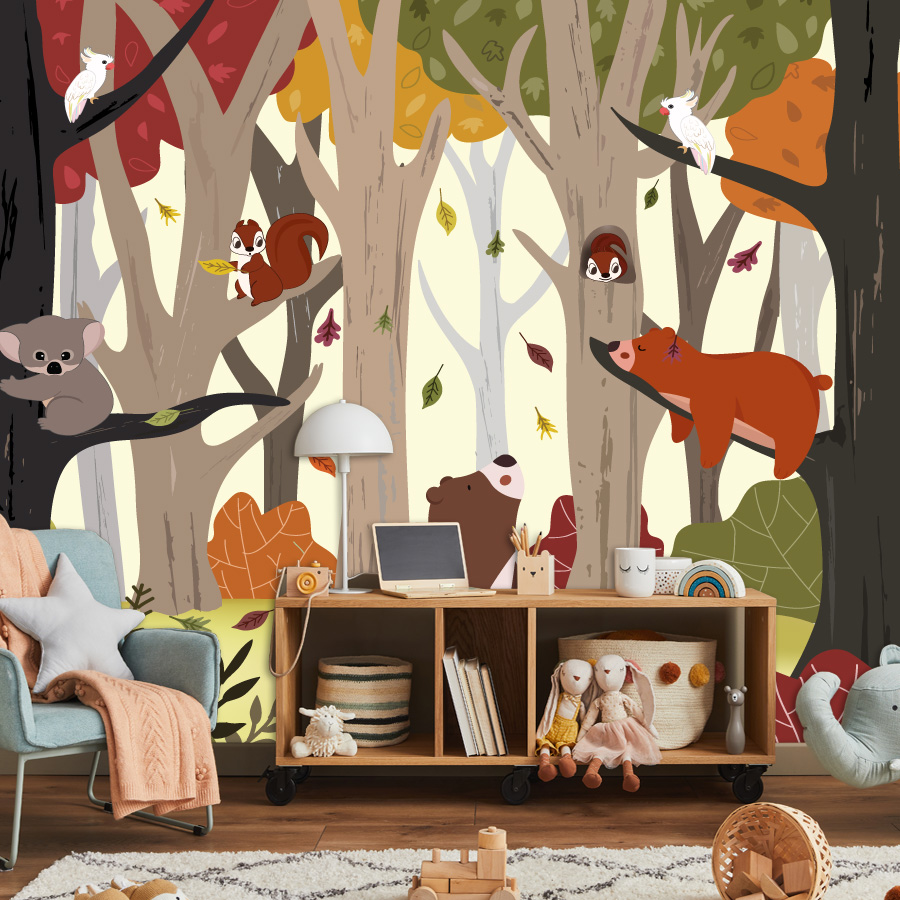 Baby Nursery Peel And Stick Wallpaper - 25+枚のカスタムピールアンドスティック壁紙、リビングルームのウォールアート、家の装飾、子供部屋、赤ちゃん、ジャングル、動物、リフォーム、壁画用