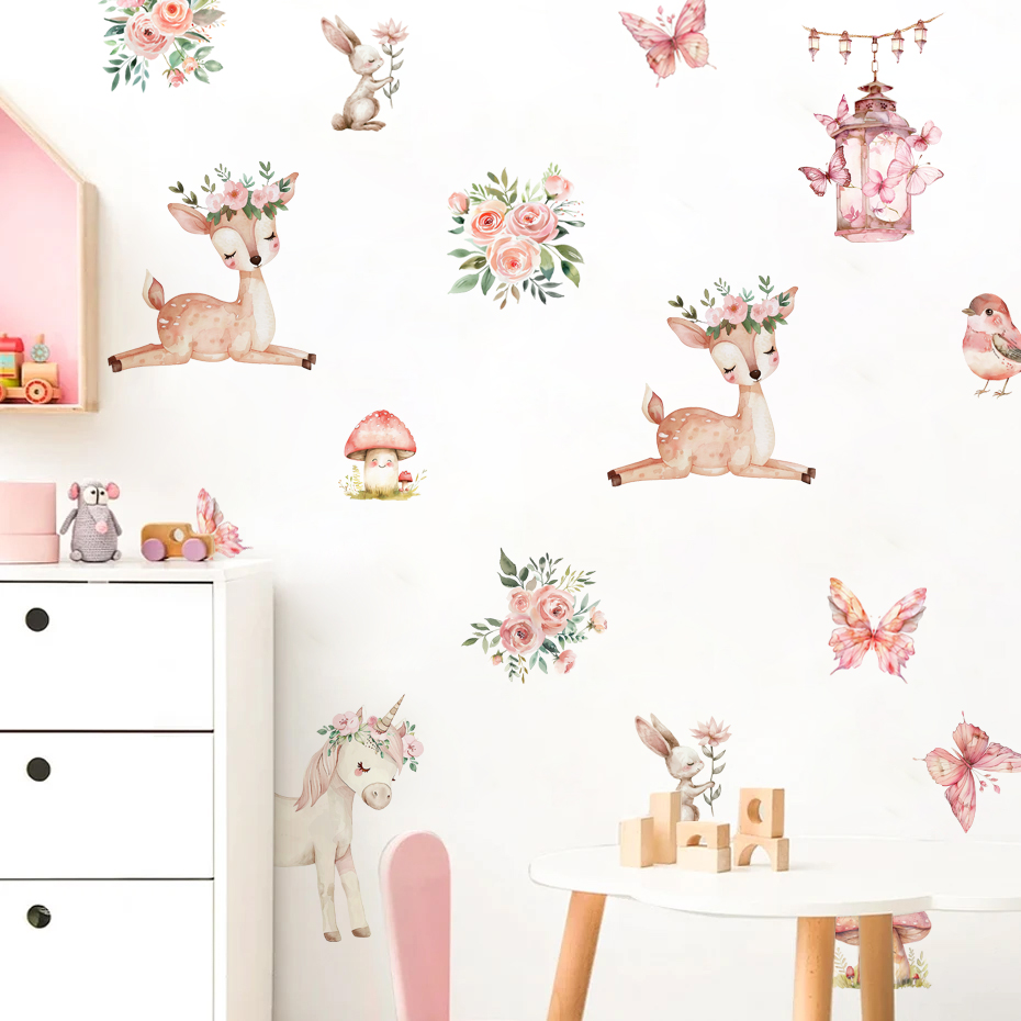 子供部屋用の鹿の絵が描かれたウォールステッカー,エルフのステ - Baby Girl Nursery Quotes のレビューと価格