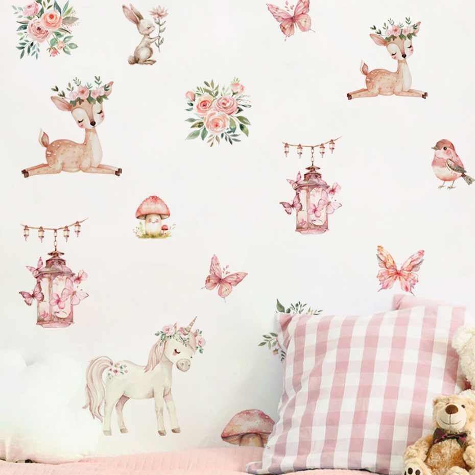 子供部屋用の鹿の絵が描かれたウォールステッカー,エルフのステ - Baby Girl Nursery Quotes のレビューと価格