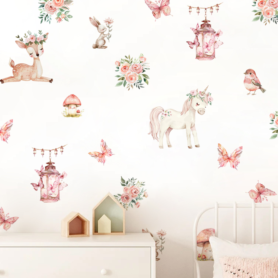 子供部屋用の鹿の絵が描かれたウォールステッカー,エルフのステ - Baby Girl Nursery Quotes のレビューと価格