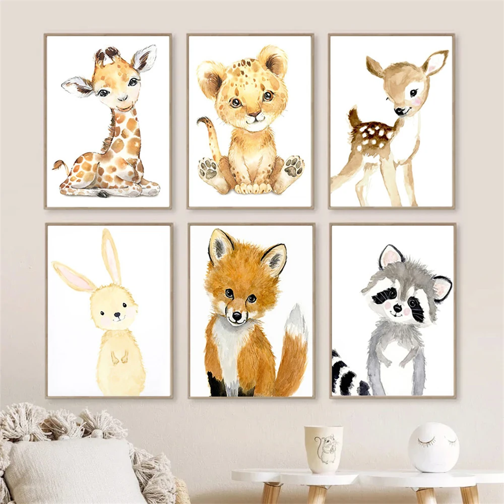 フレームなしのプリント写真、動物のベビーベッド用壁飾り、キャ - Baby Nursery Frames のレビューと価格