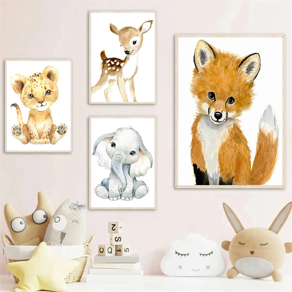フレームなしのプリント写真、動物のベビーベッド用壁飾り、キャ - Baby Nursery Frames のレビューと価格