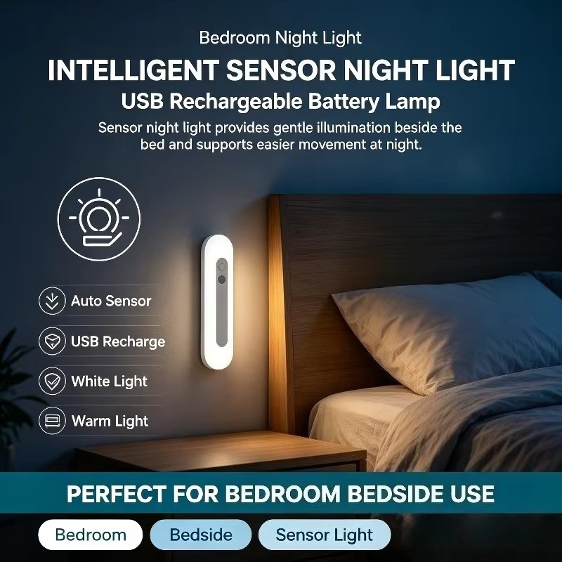 スマートセンサー搭載のナイトライト。壁掛け式で、暖色系の柔ら - Baby Nursery Wall Lights のレビューと価格