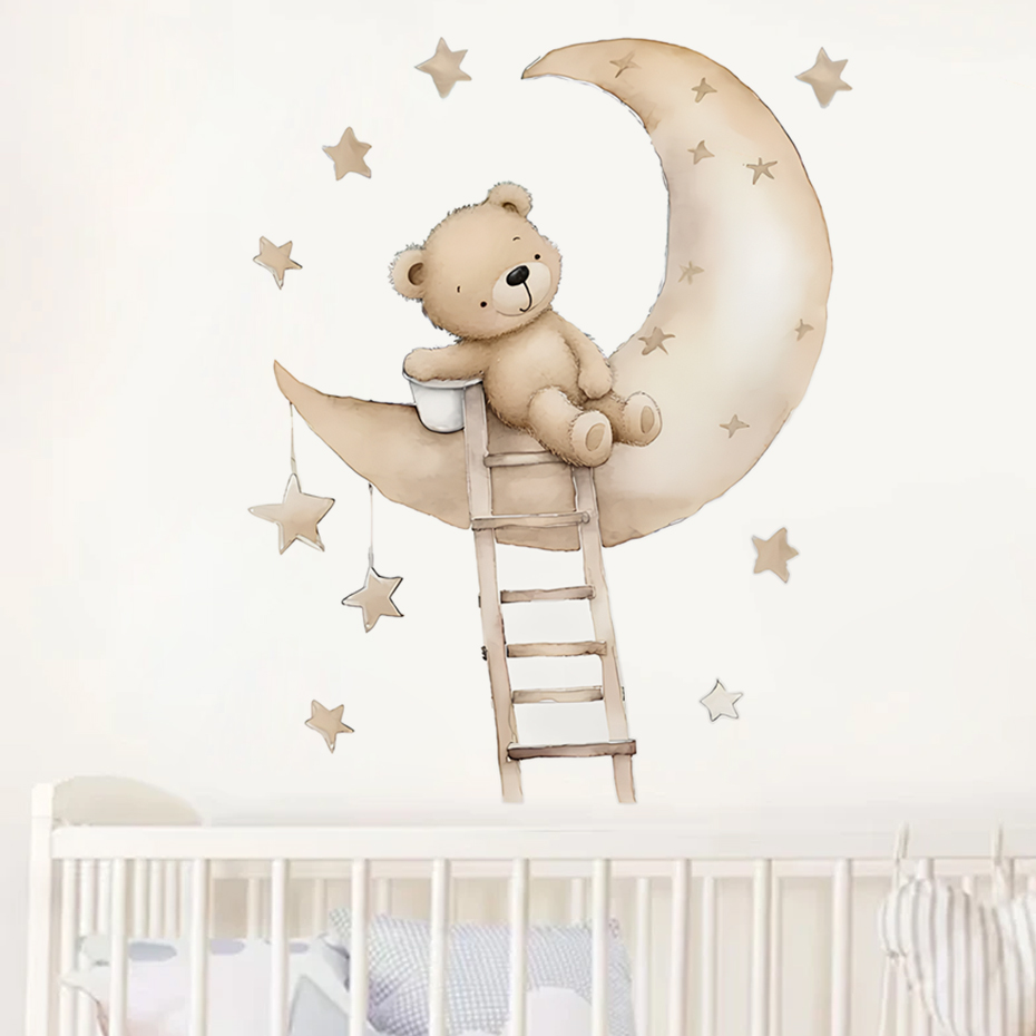 かわいいクマスタークラウドウォールステッカーキッズルームガー - Baby Girl Nursery Quotes のレビューと価格