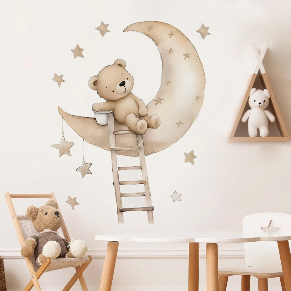 かわいいクマスタークラウドウォールステッカーキッズルームガー - Baby Girl Nursery Quotes のレビューと価格
