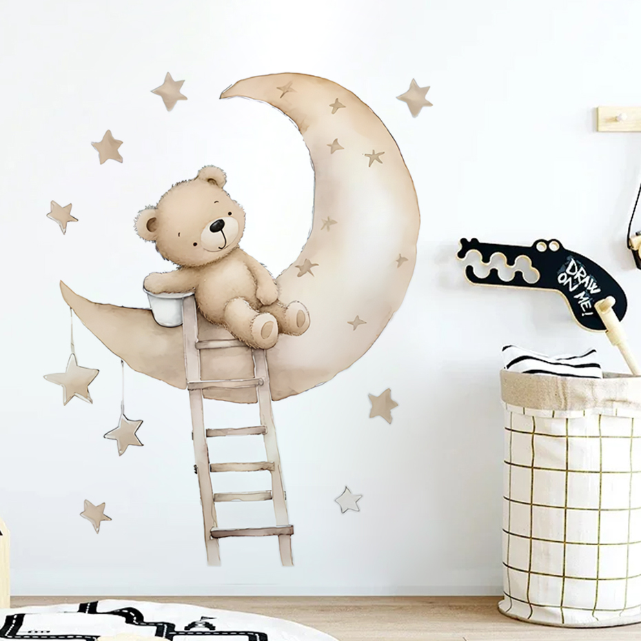 かわいいクマスタークラウドウォールステッカーキッズルームガー - Baby Girl Nursery Quotes のレビューと価格