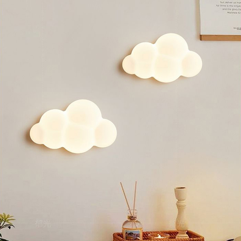 白いクラウドウォールランプ,子供部屋,保育園,星の形,ベッド - Baby Nursery Wall Lights のレビューと価格