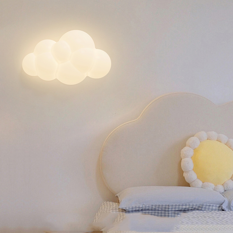 白いクラウドウォールランプ,子供部屋,保育園,星の形,ベッド - Baby Nursery Wall Lights のレビューと価格