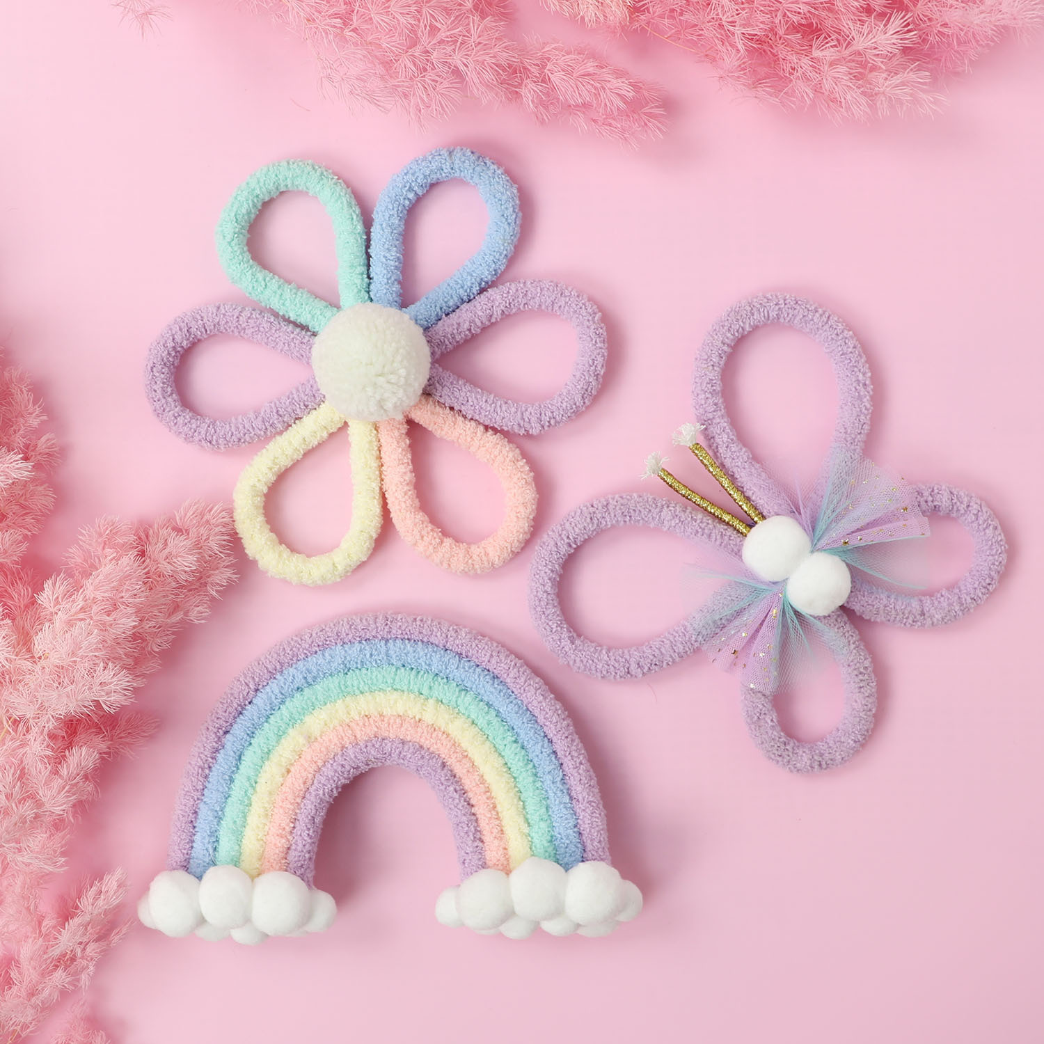北欧レインボーデイジーフラワーバタフライボヘミアン風ウォール - Baby Nursery Decor Girl のレビューと価格