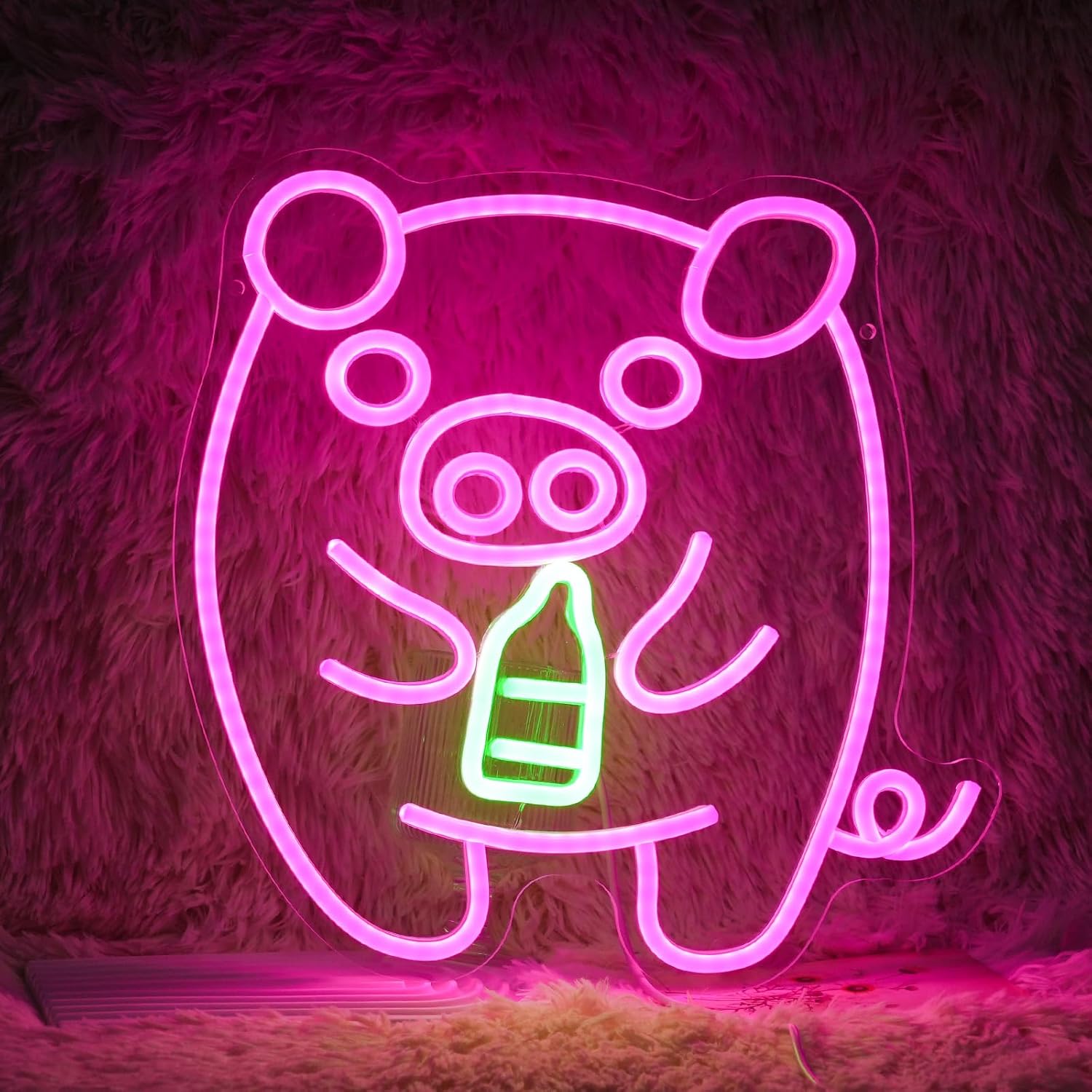 赤ちゃん用ミルクボトルネオンサインLED USB調光式ネオン - Baby Nursery Wall Lights のレビューと価格