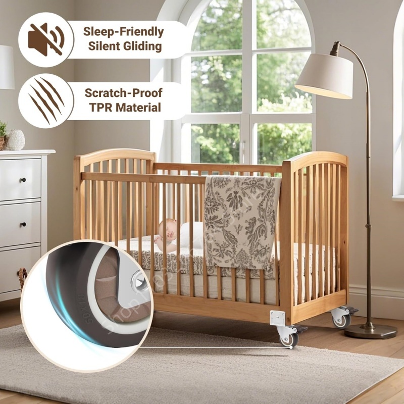 4 個 L タイプ高耐久家具キャスターユニバーサル 360  - Baby Nursery Trolley のレビューと価格