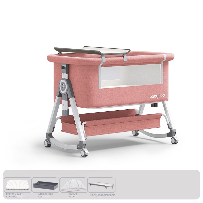 ベビーベッド、ポータブルで調節可能、折りたたみ式、マットレス - Baby Nursery Trolley のレビューと価格