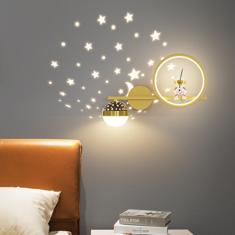 家の装飾スタープロジェクターウォールランプ LED メタルボ - Baby Nursery Wall Lights のレビューと価格