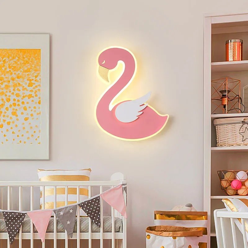 フラミンゴ LED ウォールランプ、北欧メタル燭台、保育園ダ - Baby Nursery Light Fixture のレビューと価格