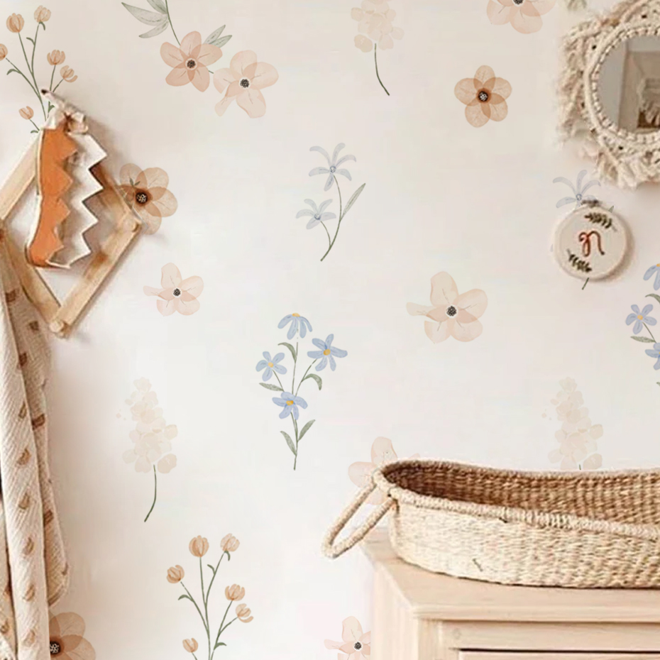 水彩花ウォールステッカー女の子の部屋子供の寝室の家の装飾壁ア - Baby Girl Nursery Quotes のレビューと価格