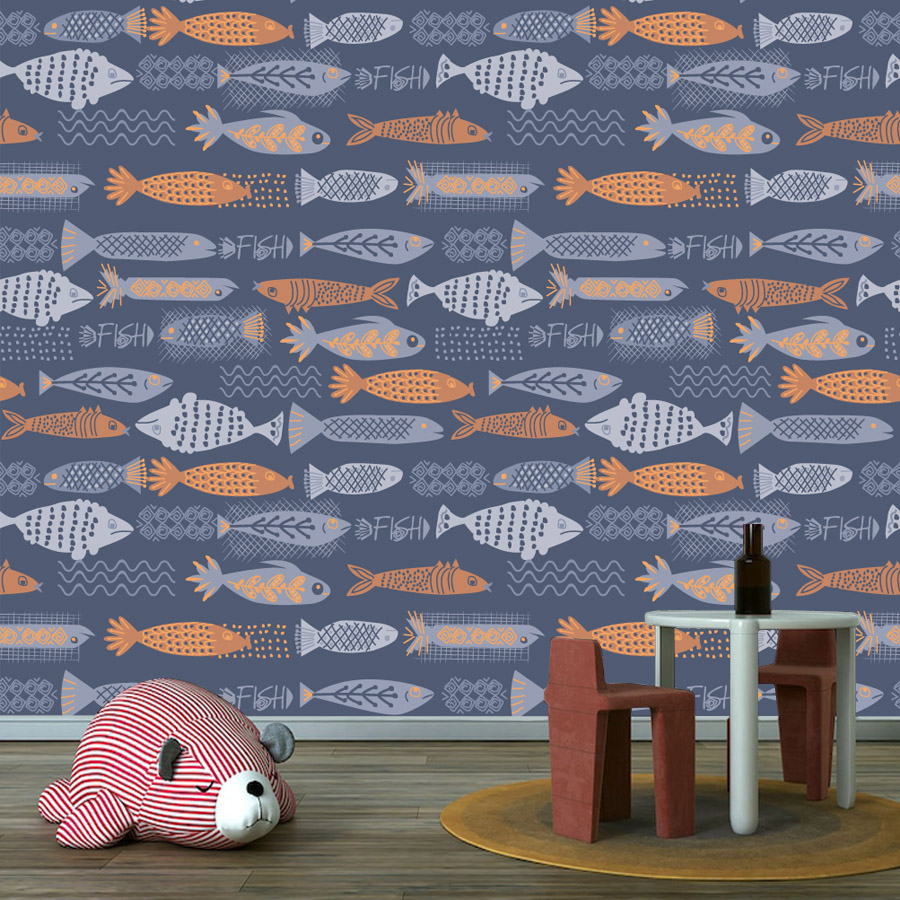 10+ 魚デザイン防水ピールスティック壁紙リビングルーム用ウ - Baby Nursery Peel And Stick Wallpaper のレビューと価格