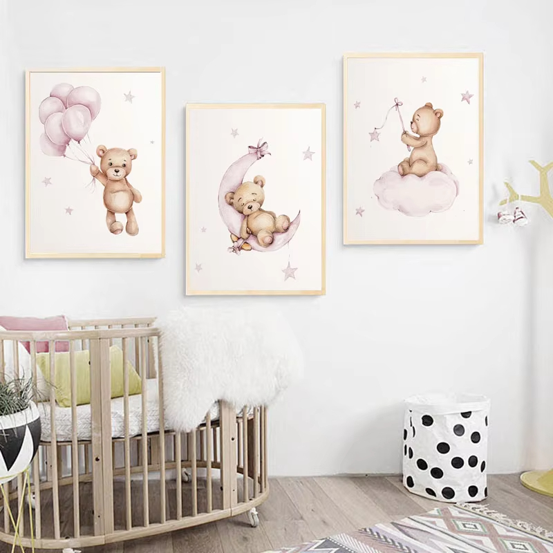 ベアナーサリー ウォールアート デコレーション テディベア  - Baby Nursery Decor Girl のレビューと価格