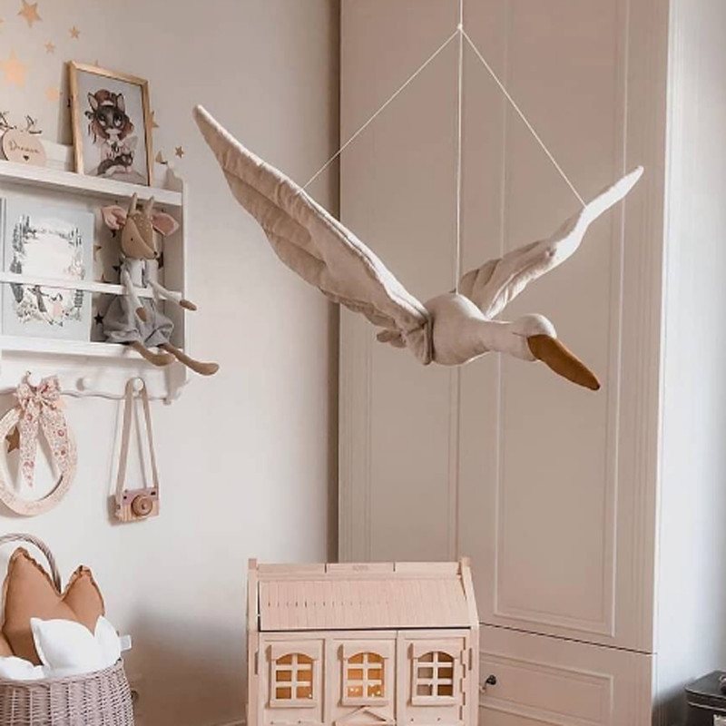 新しい女の赤ちゃんの部屋の装飾、創造的な壁掛けスワンぬいぐる - Baby Nursery Decor Girl のレビューと価格