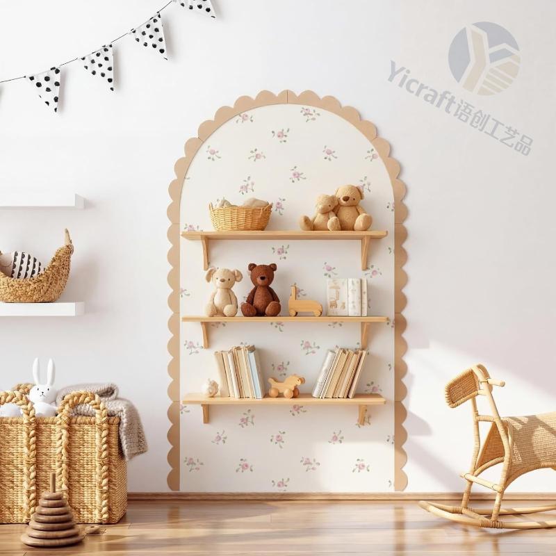 木製ウォールアーチ装飾 DIY 未完成木製フレーム スカラッ - Baby Nursery Frames のレビューと価格